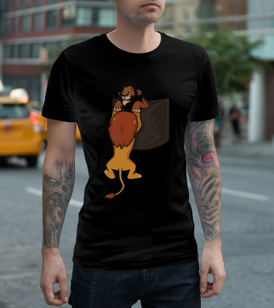 Precipocket Lion Brothers Hanging From Dark Pocket Scene T-Shirt