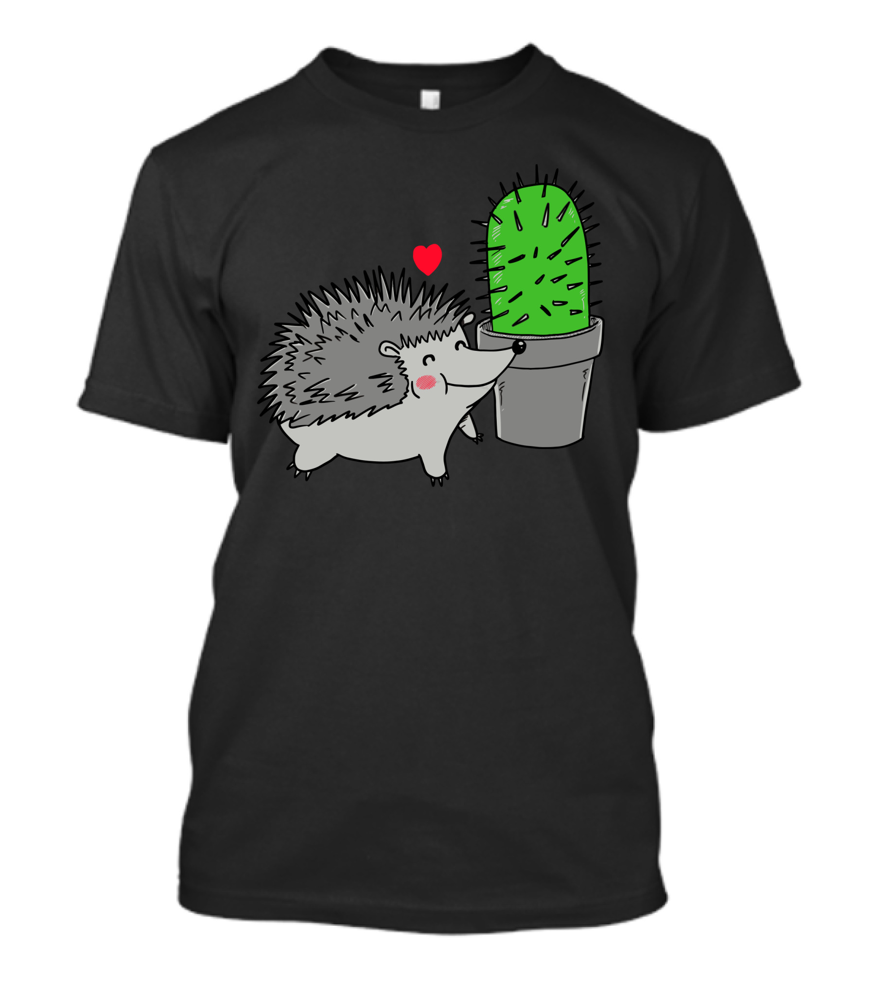 Prickly Love Hedgehog Cactus Heart T-Shirt