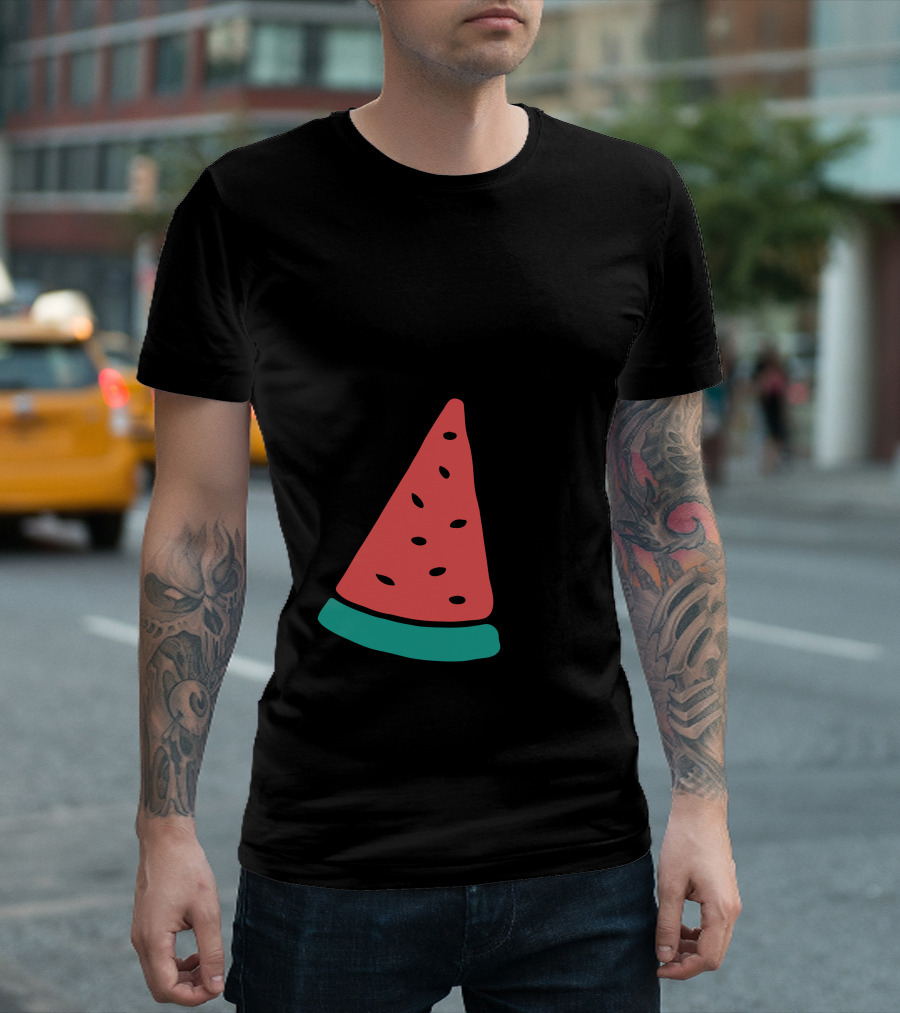 Summer Alien Invasion Watermelon UFO Beam Bright Color T-Shirt