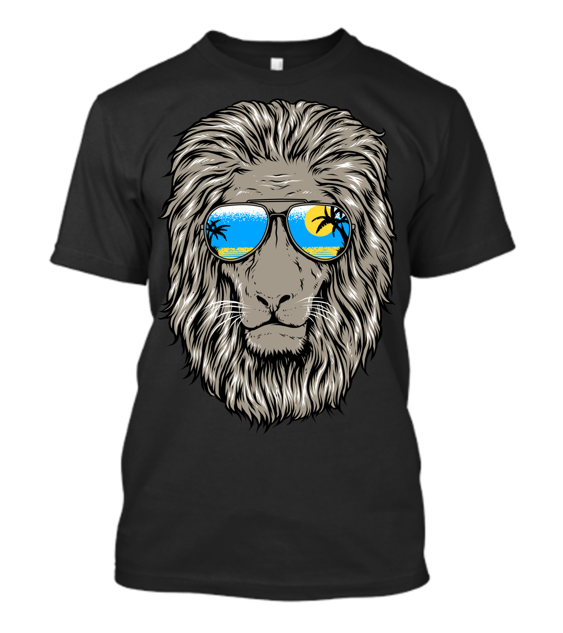 Summer Lion Palm Reflections In Sunglasses T-Shirt