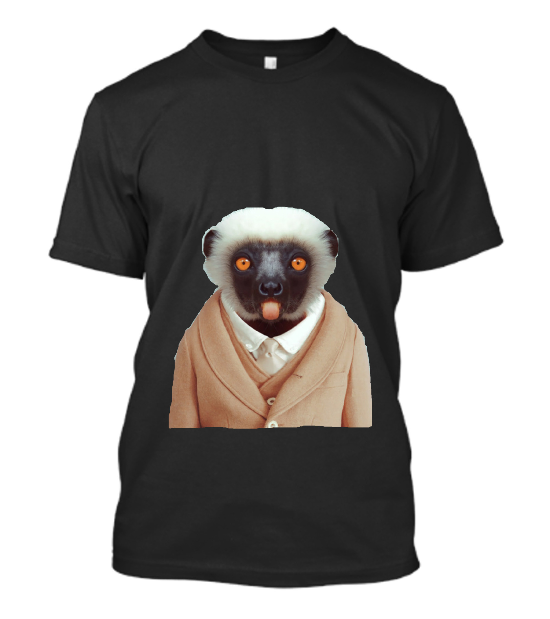 Vesikalik Maymun Suit-Wearing Image Monkey Cartoon T-Shirt