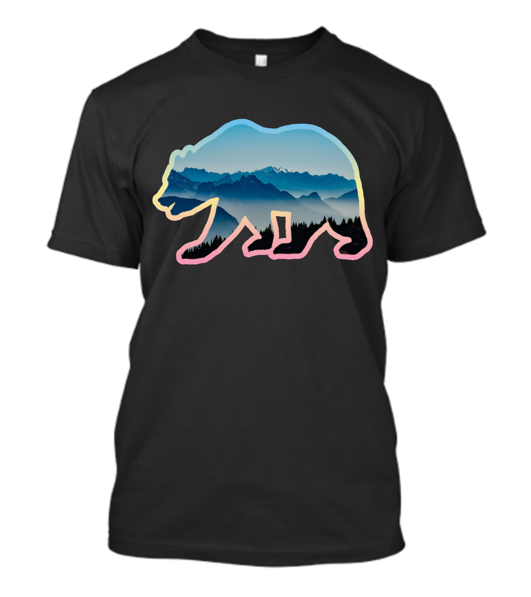 Wild Bear Mountain Silhouette Landscape T-Shirt