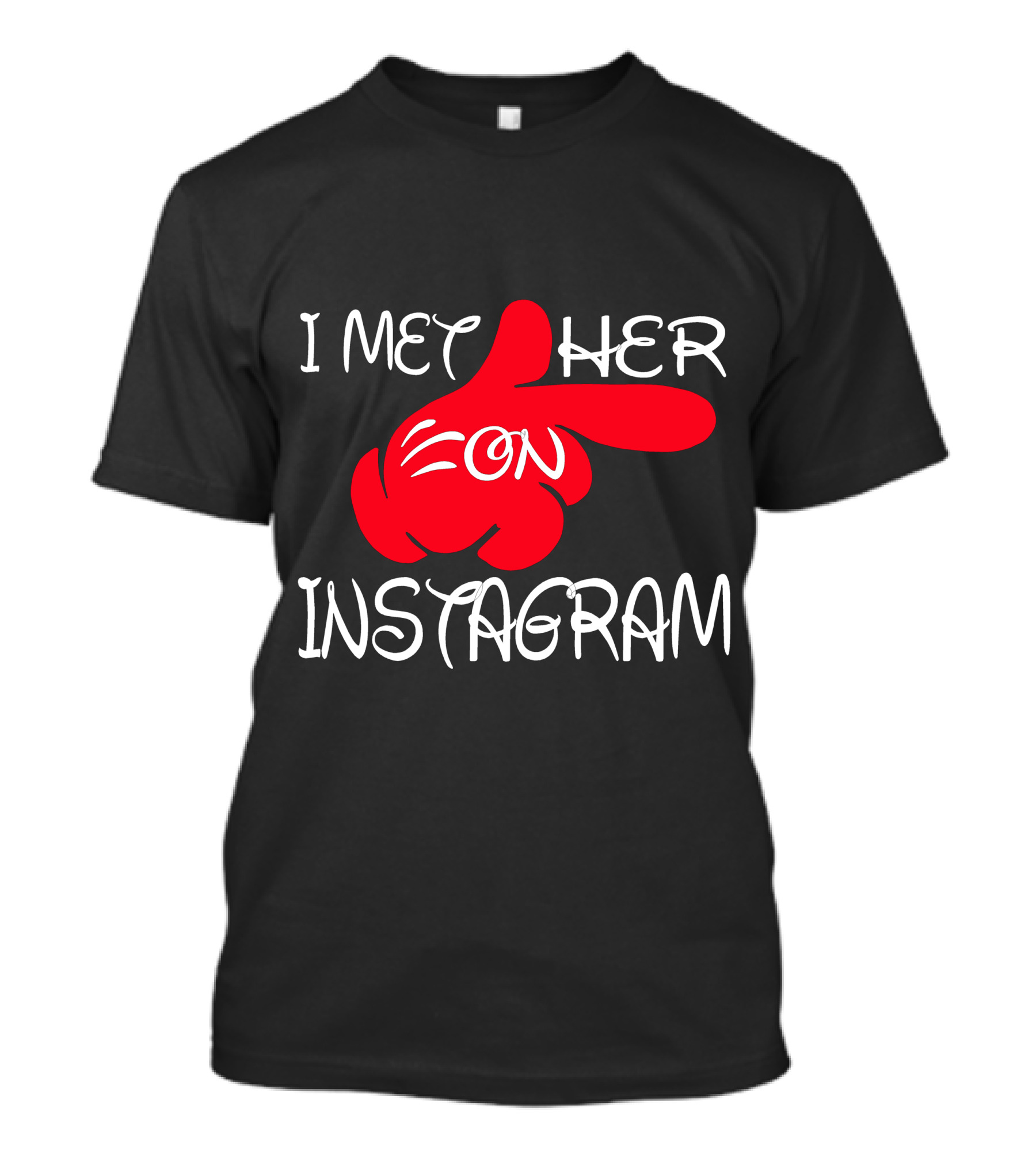 I Met Her On Instagram Pointing Hand T-Shirt