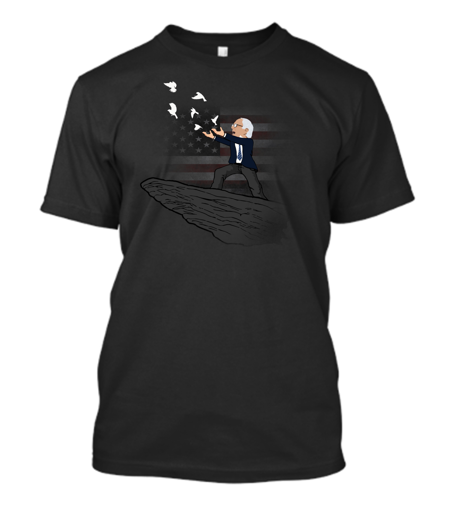 Magic Birdie Sanders Birds American Flag Rock T-Shirt