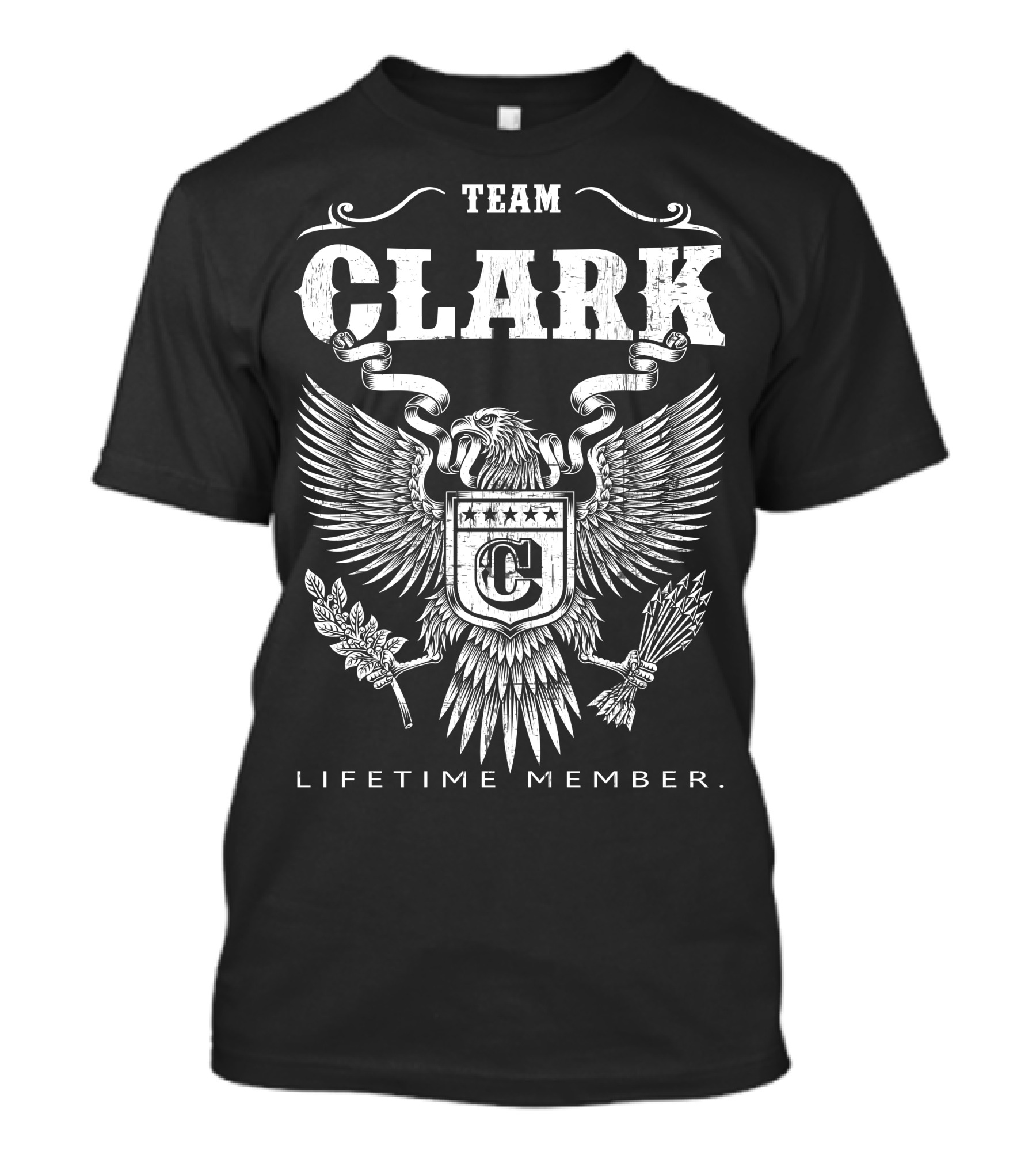 Team Clark Lifetime Member Eagle Crest Emblem T-Shirt