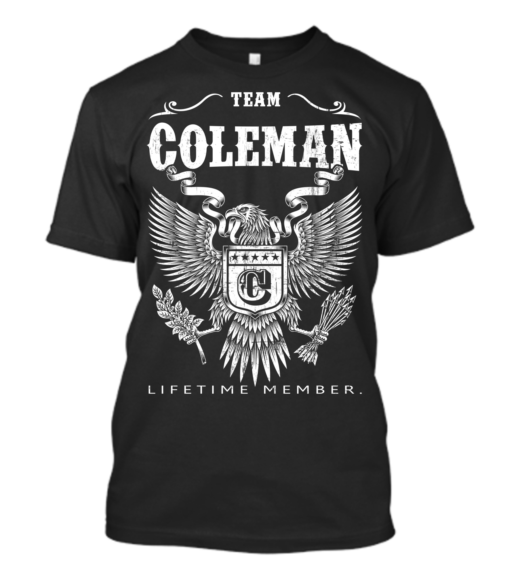 Team Coleman Lifetime Member Eagle Crest Badge T-Shirt