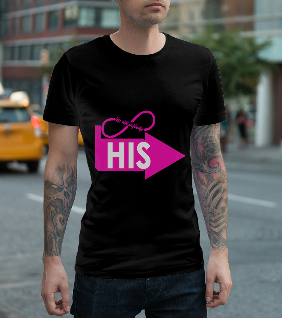 Us Till Infinity His Pink Arrow T-Shirt
