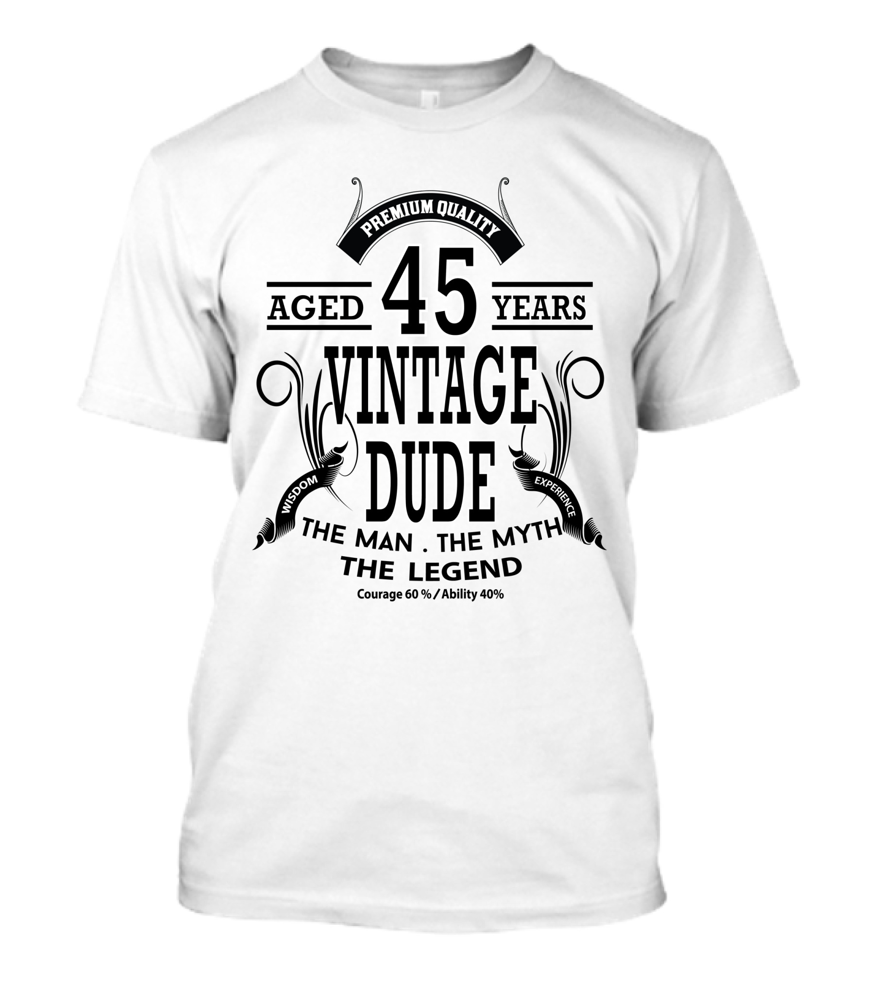 Premium Quality Aged 45 Years Vintage Dude The Man The Myth The Legend T-Shirt