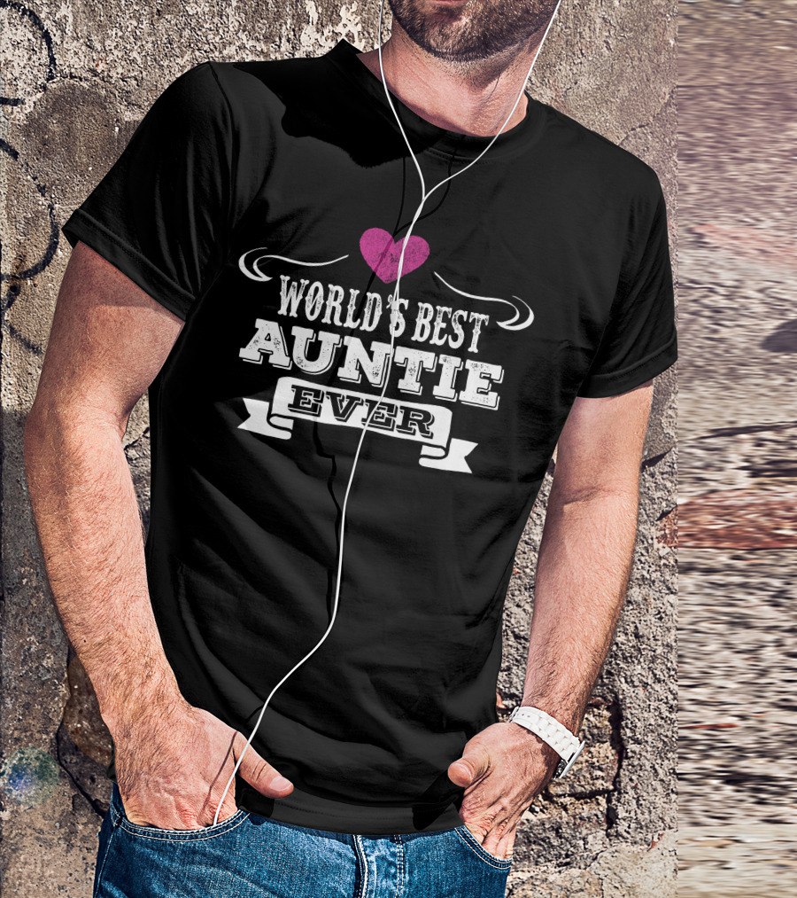 World's Best Auntie Ever Heart T-Shirt