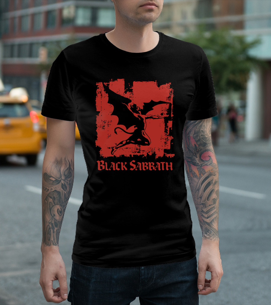 Black Sabbath Devil Red Grunge T-Shirt