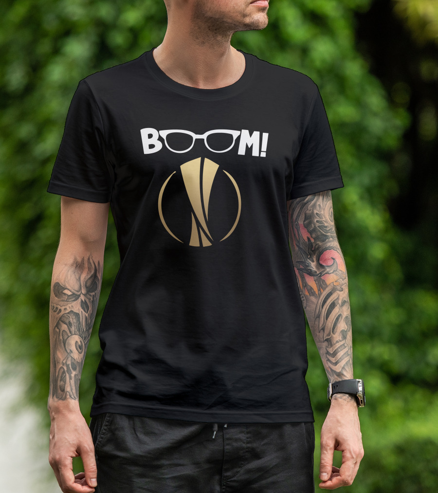 BOOM Glasses With Gold Disc T-Shirt