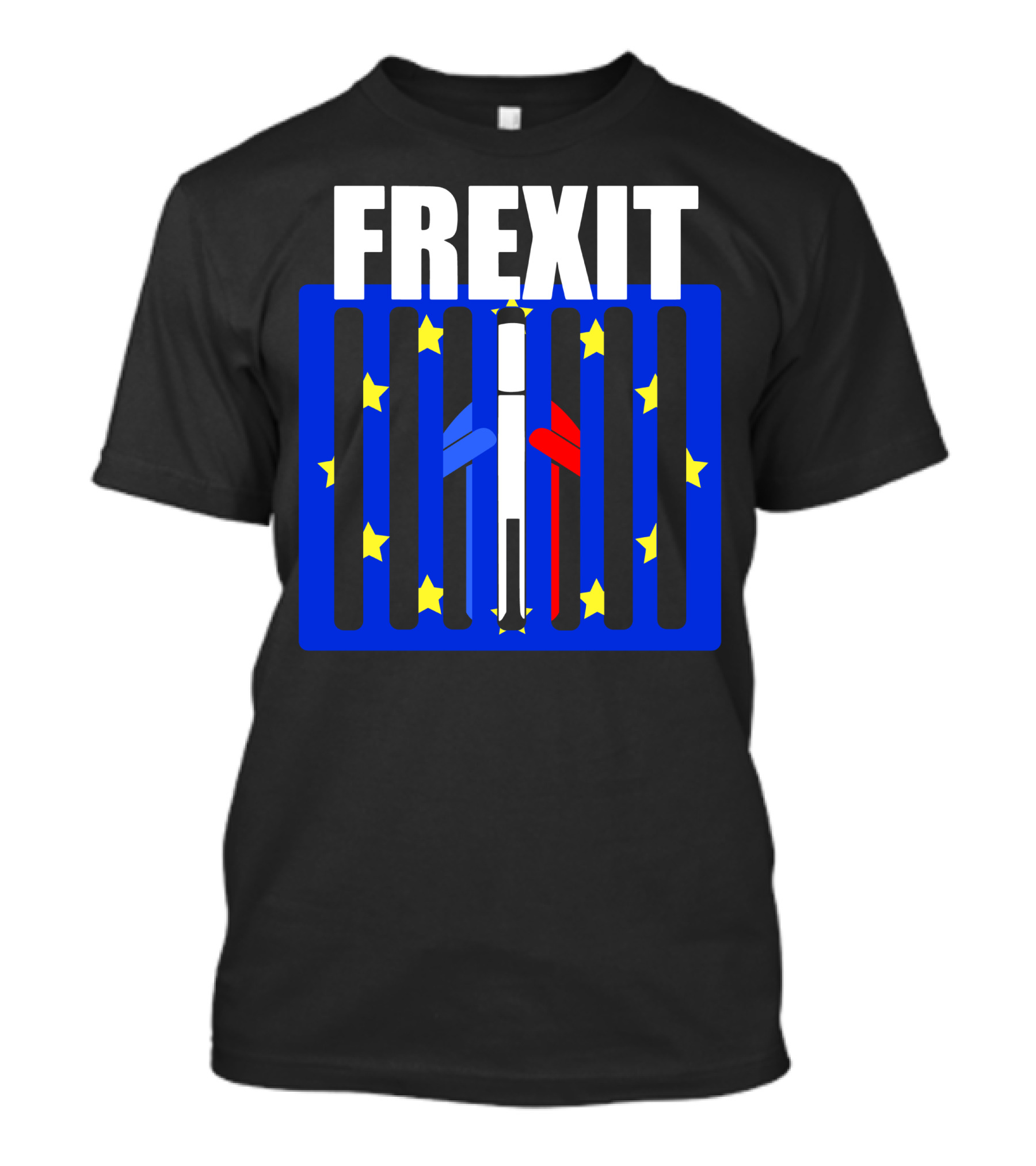 FREXIT European Union Stars Jail Bars France Flag T-Shirt