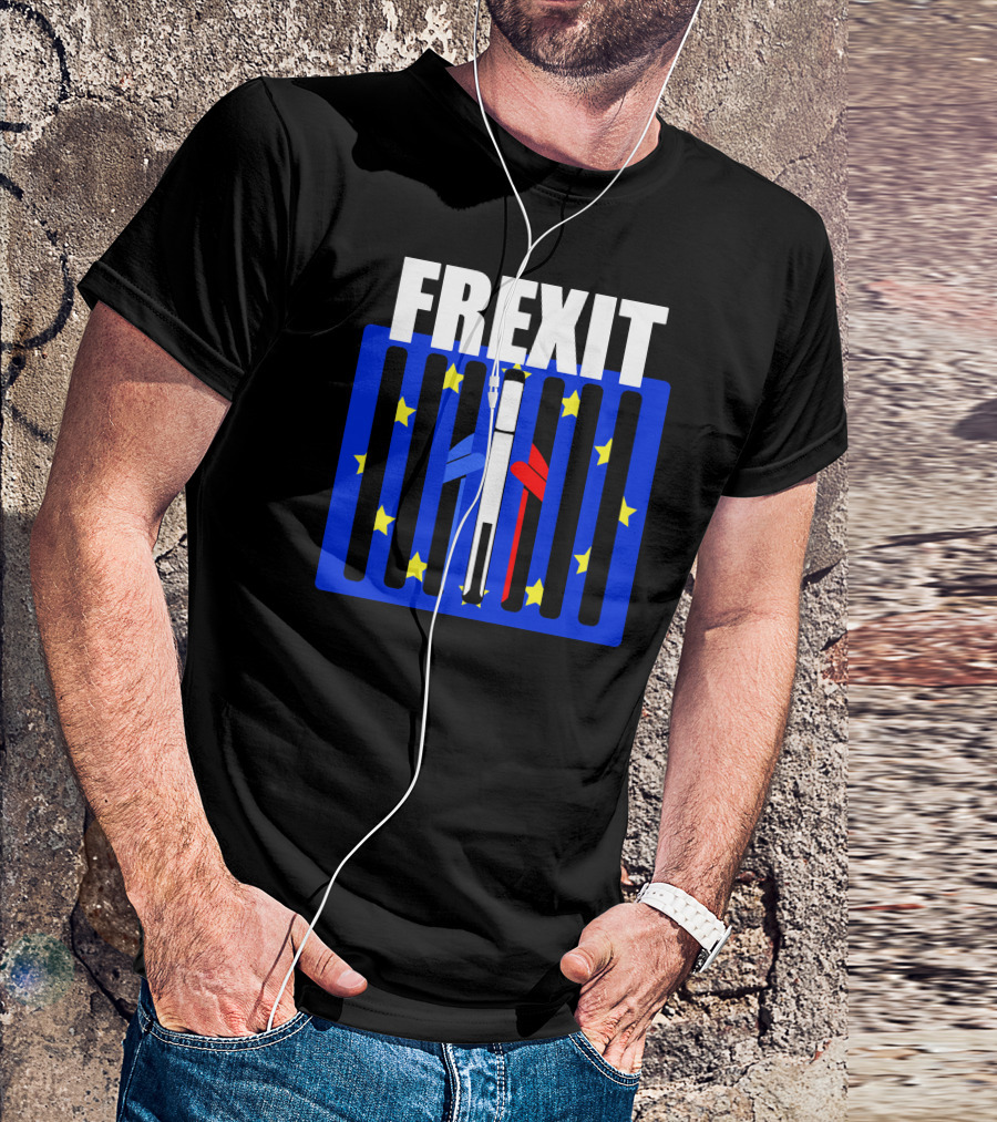 FREXIT European Union Stars Jail Bars France Flag T-Shirt