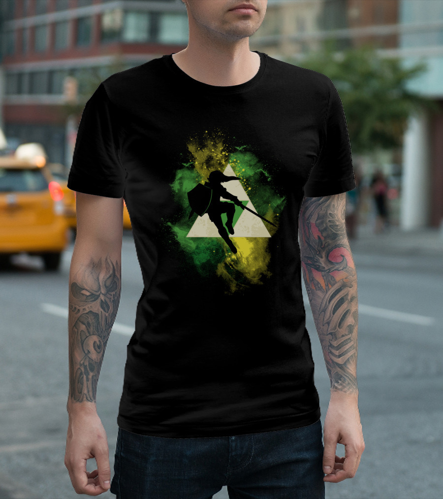 Legendary Elf In Epic Space Adventure Tri-Force Aura T-Shirt