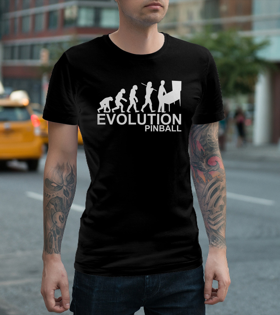Evolution of Man from Ape to Pinball Player T-Shirt