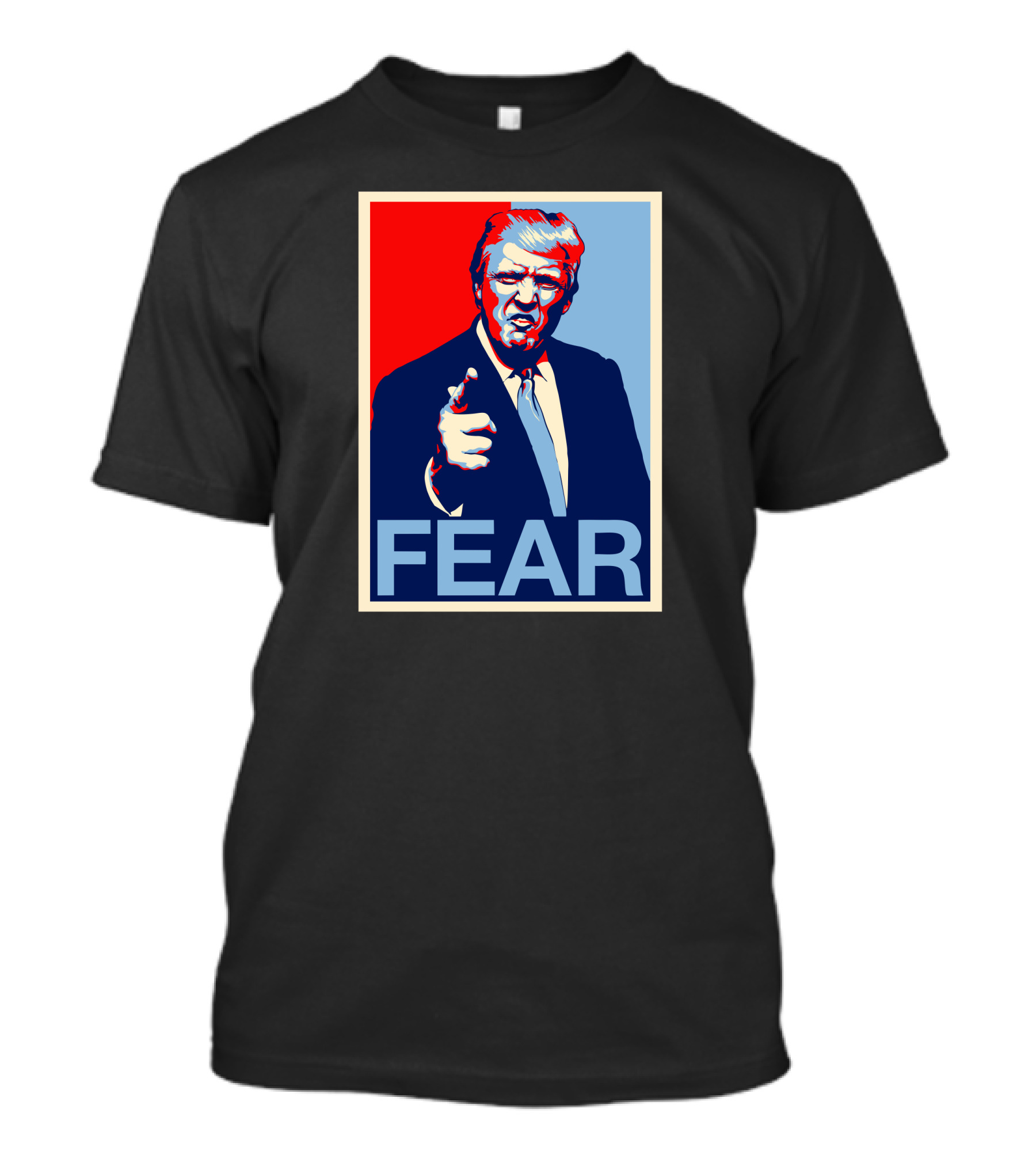 Fear Hope Poster Style Red Blue T-Shirt