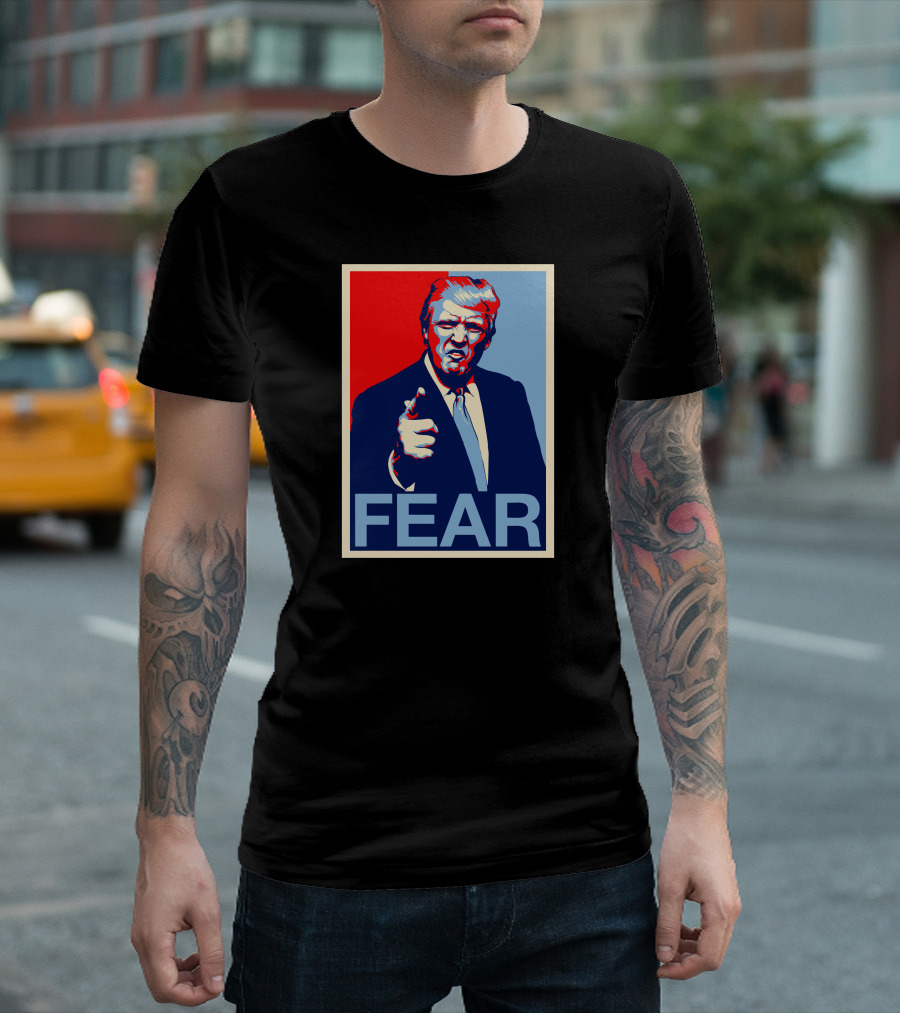 Fear Hope Poster Style Red Blue T-Shirt