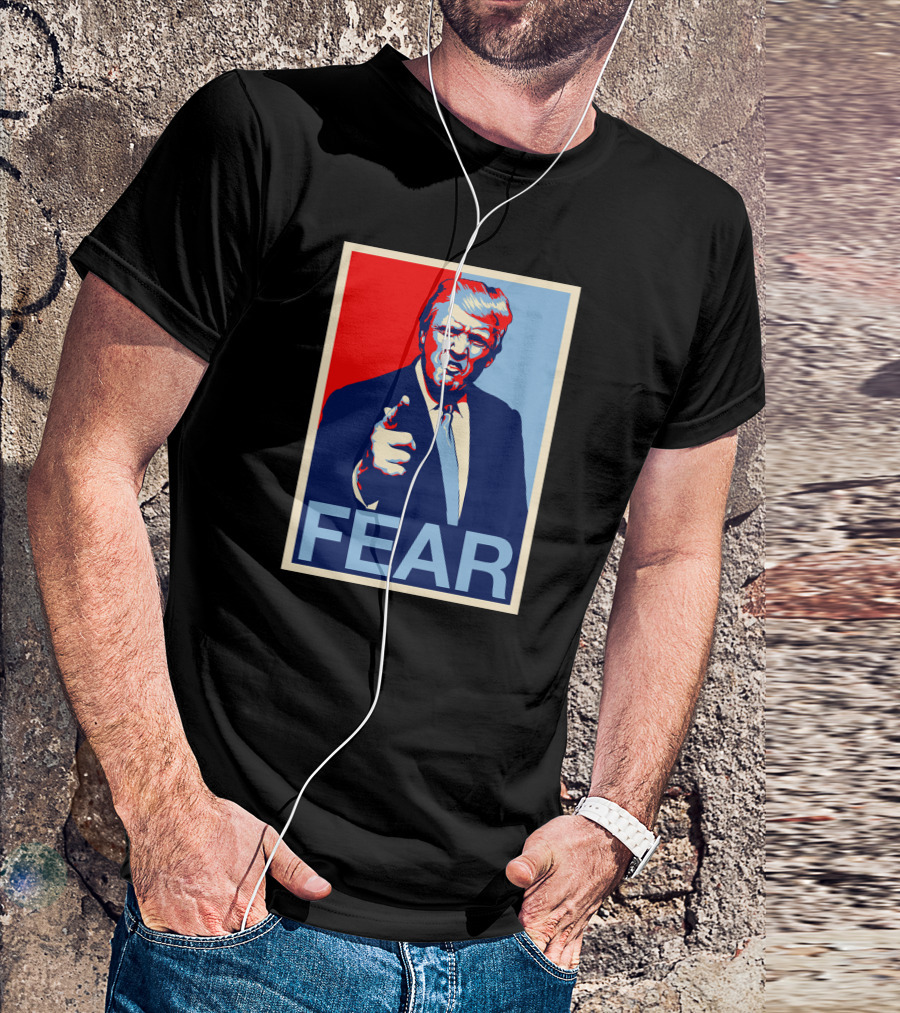 Fear Hope Poster Style Red Blue T-Shirt