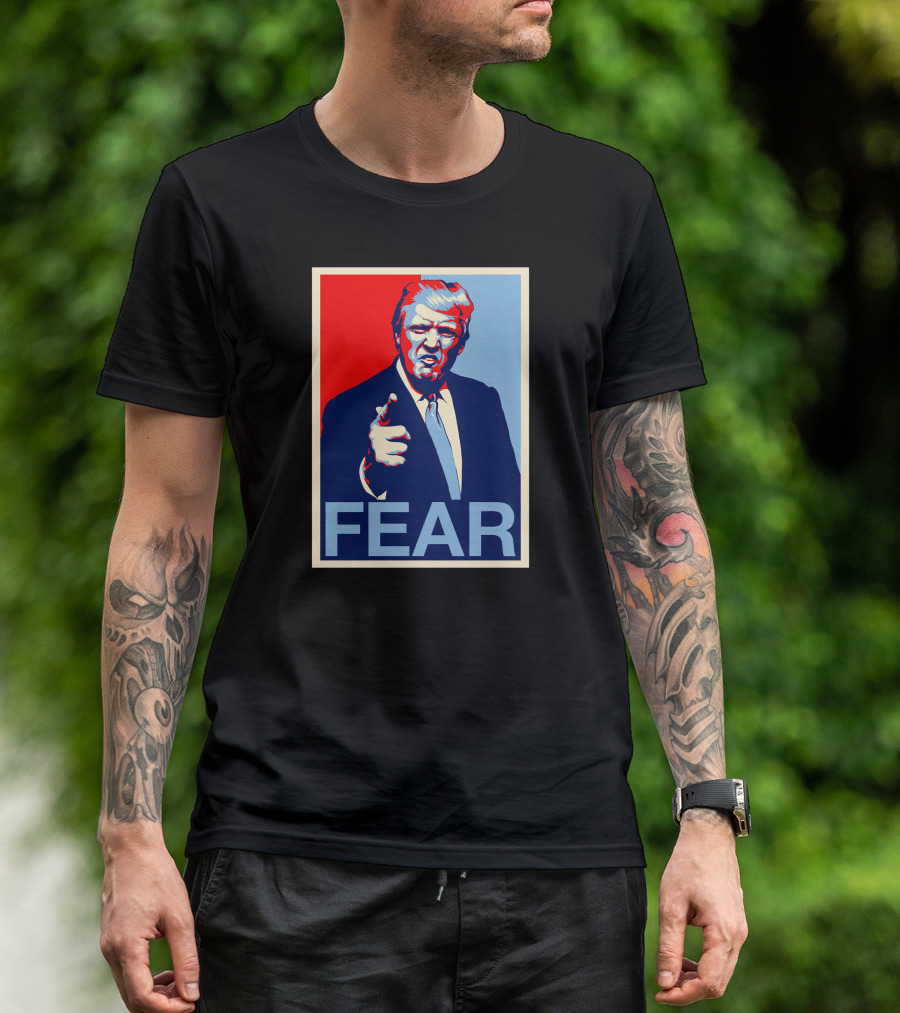 Fear Hope Poster Style Red Blue T-Shirt