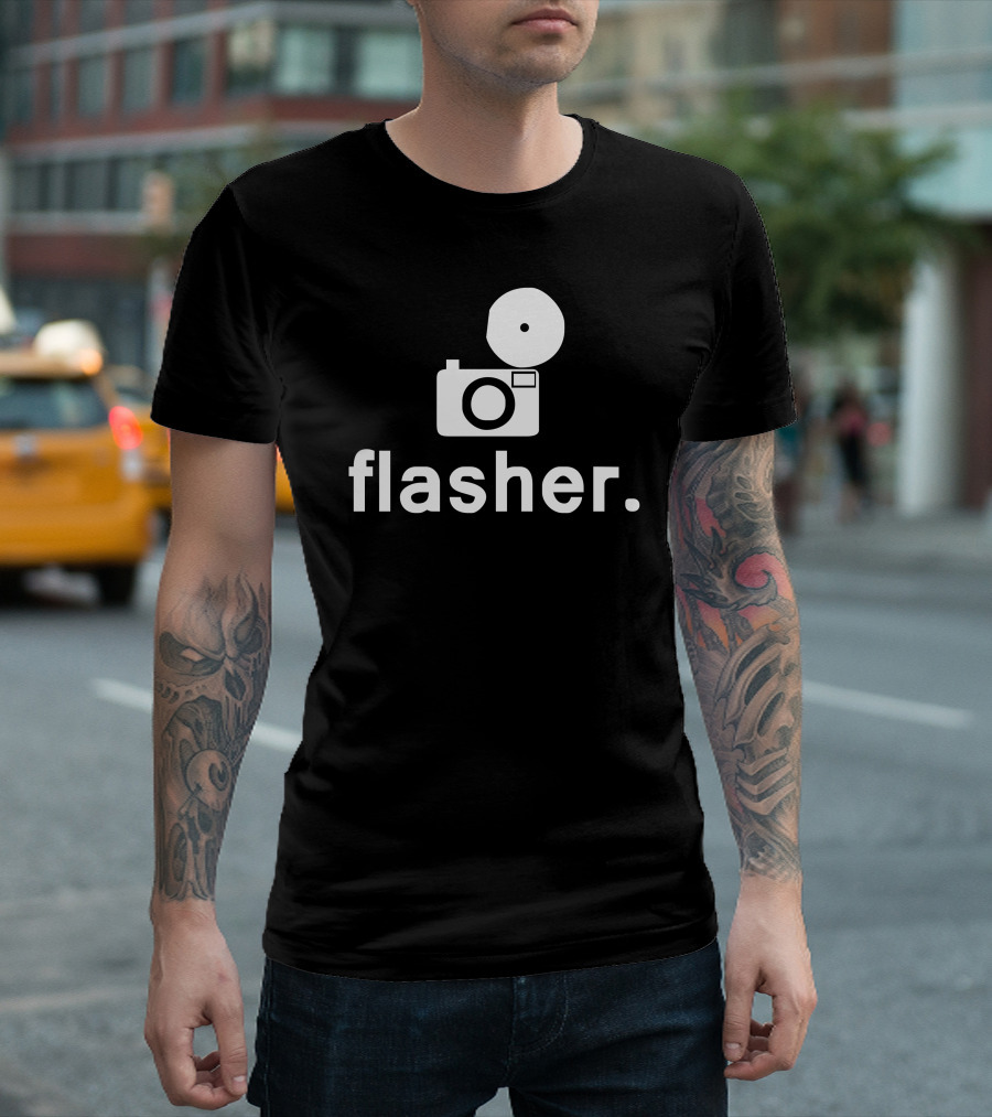 Flasher Camera Icon with Retro Photography Concept T-Shirt