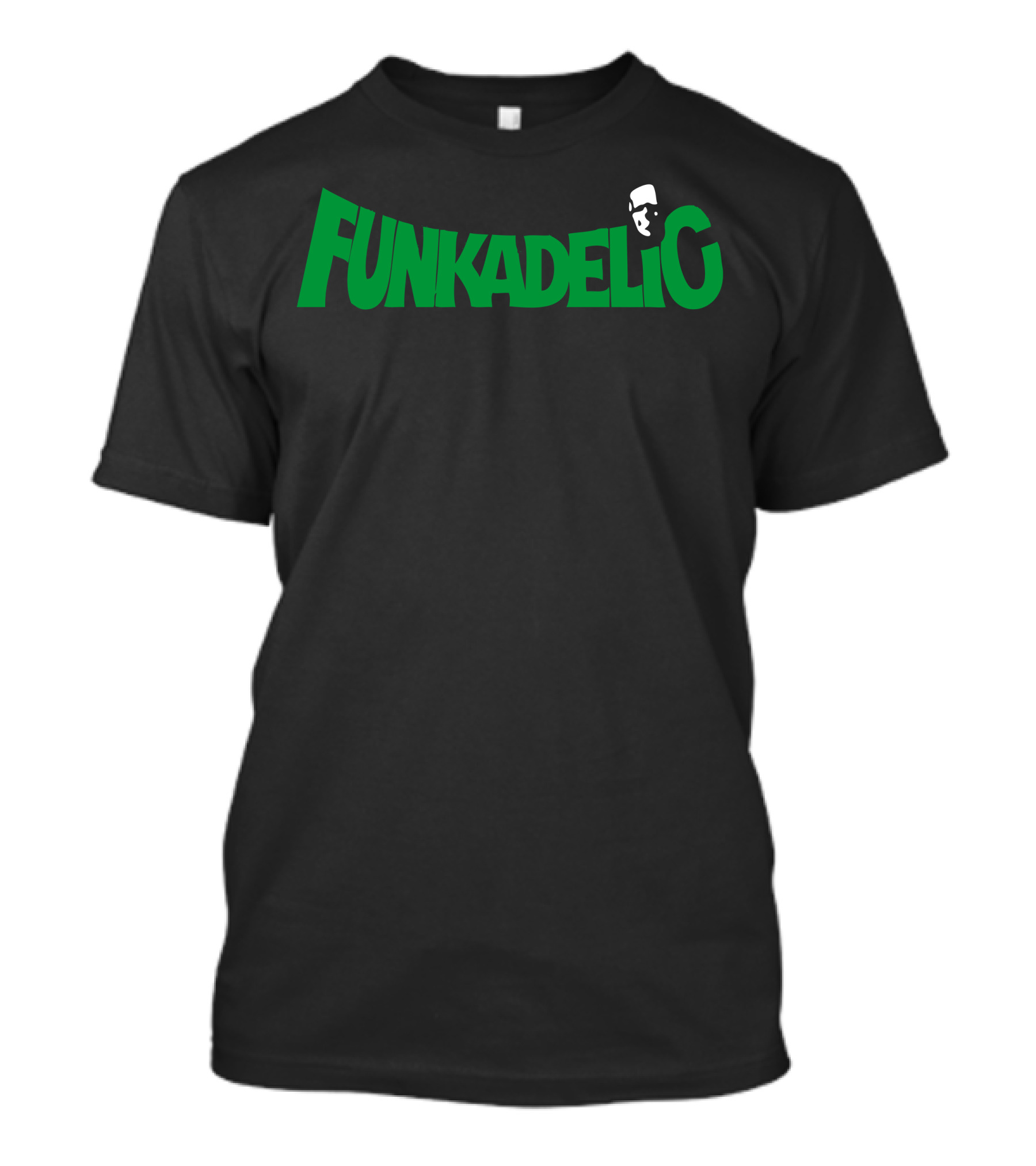 Funkadelic Logo With Face Icon In Green And White T-Shirt