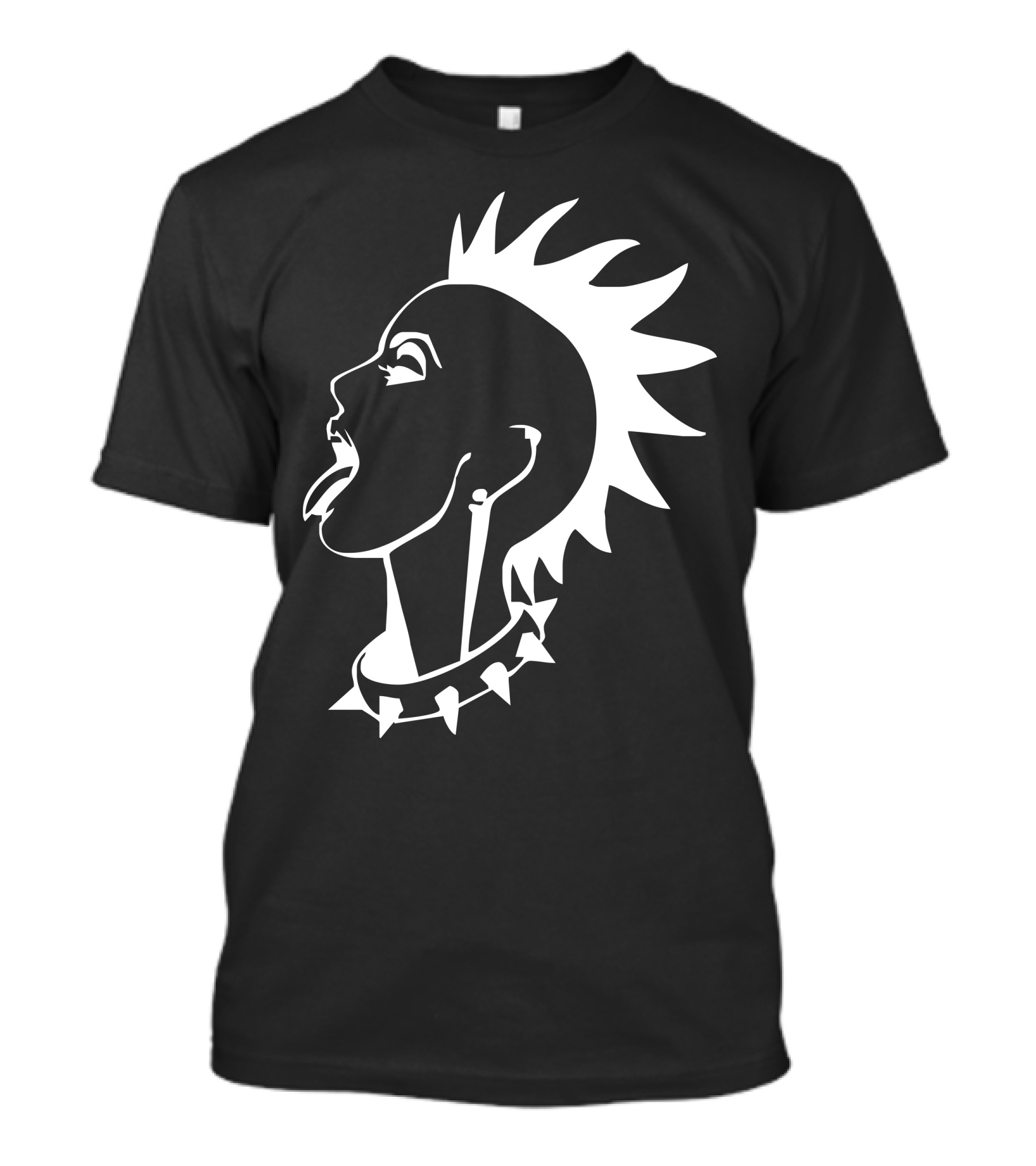 Fuunk Rock Girl Punk Style Mohawk Spike Choker Profile T-Shirt