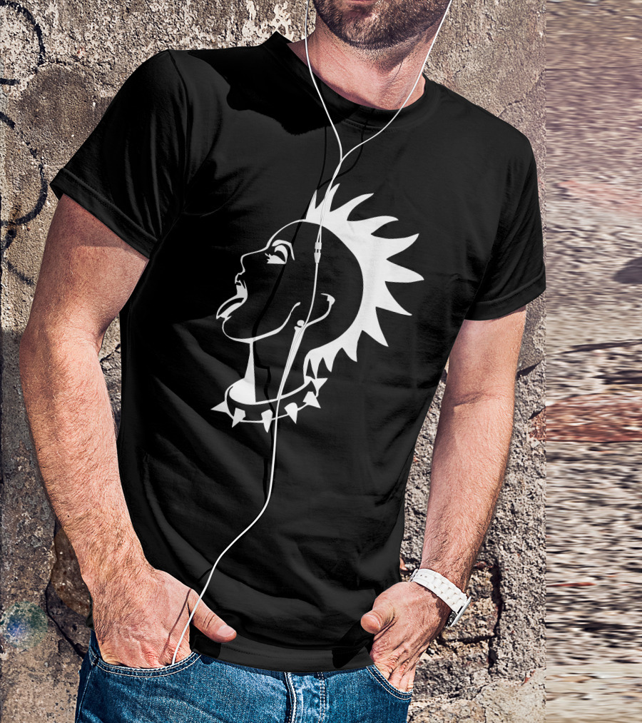 Fuunk Rock Girl Punk Style Mohawk Spike Choker Profile T-Shirt