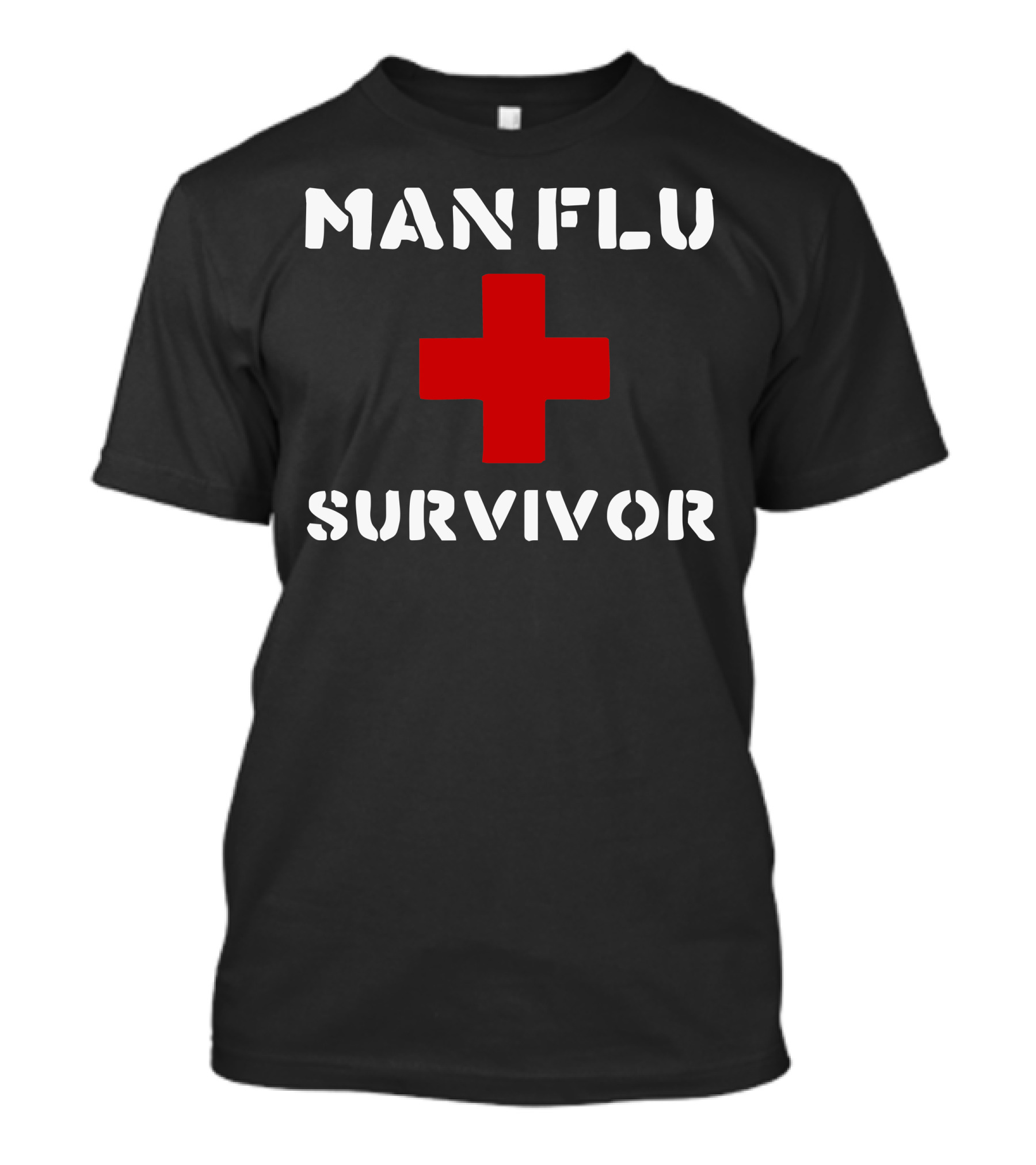Man Flu Survivor Red Cross T-Shirt
