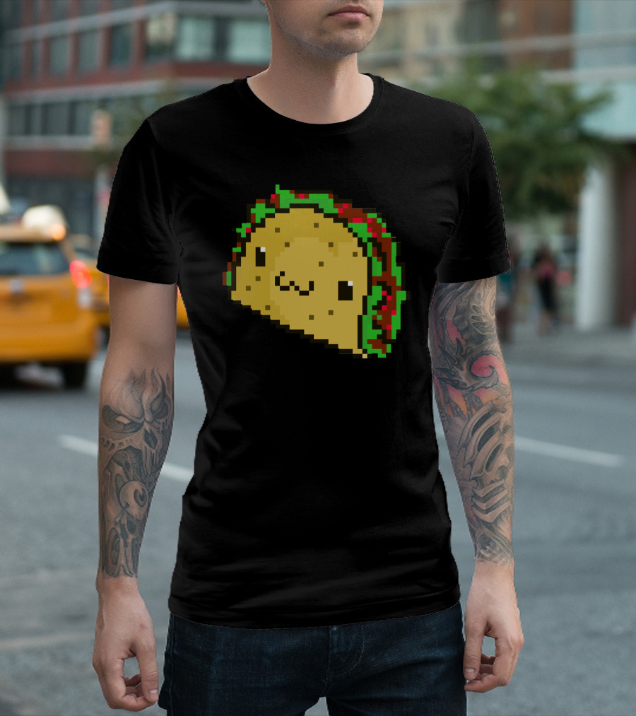 Pixel Art Smiling Taco Face T-Shirt