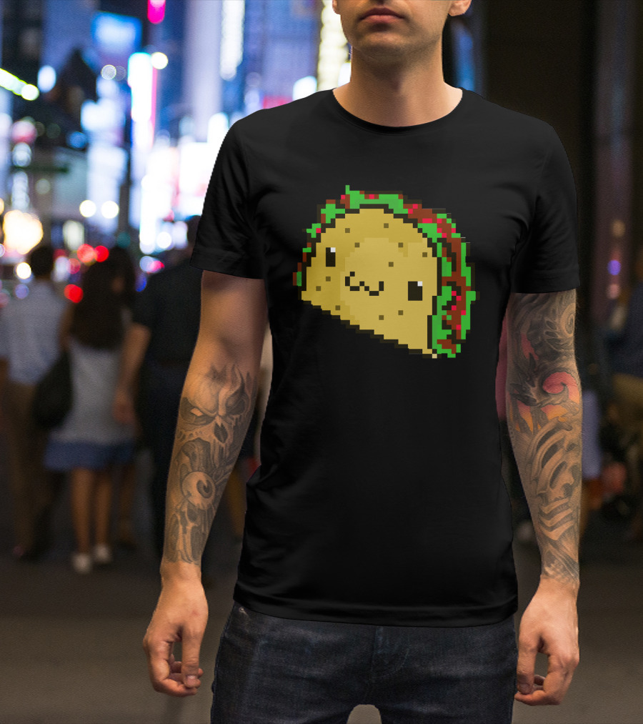 Pixel Art Smiling Taco Face T-Shirt