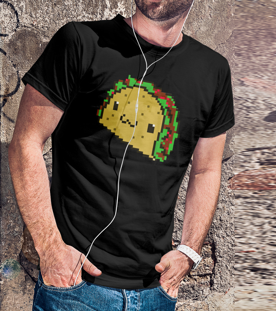 Pixel Art Smiling Taco Face T-Shirt
