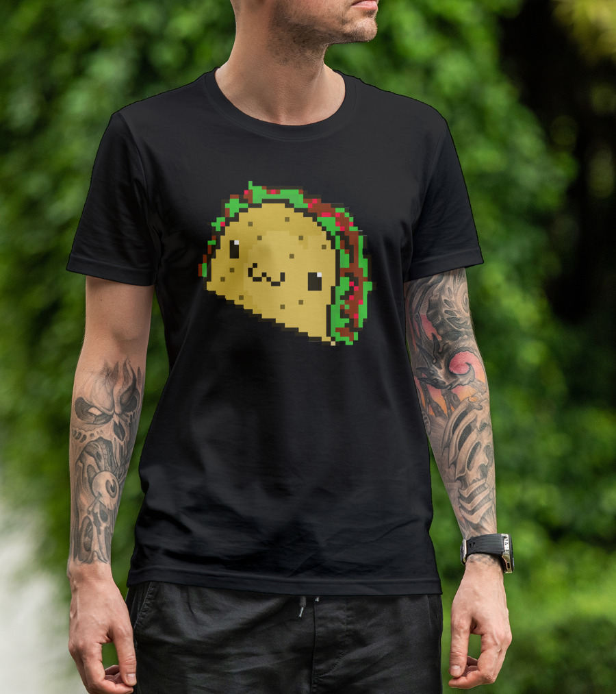 Pixel Art Smiling Taco Face T-Shirt
