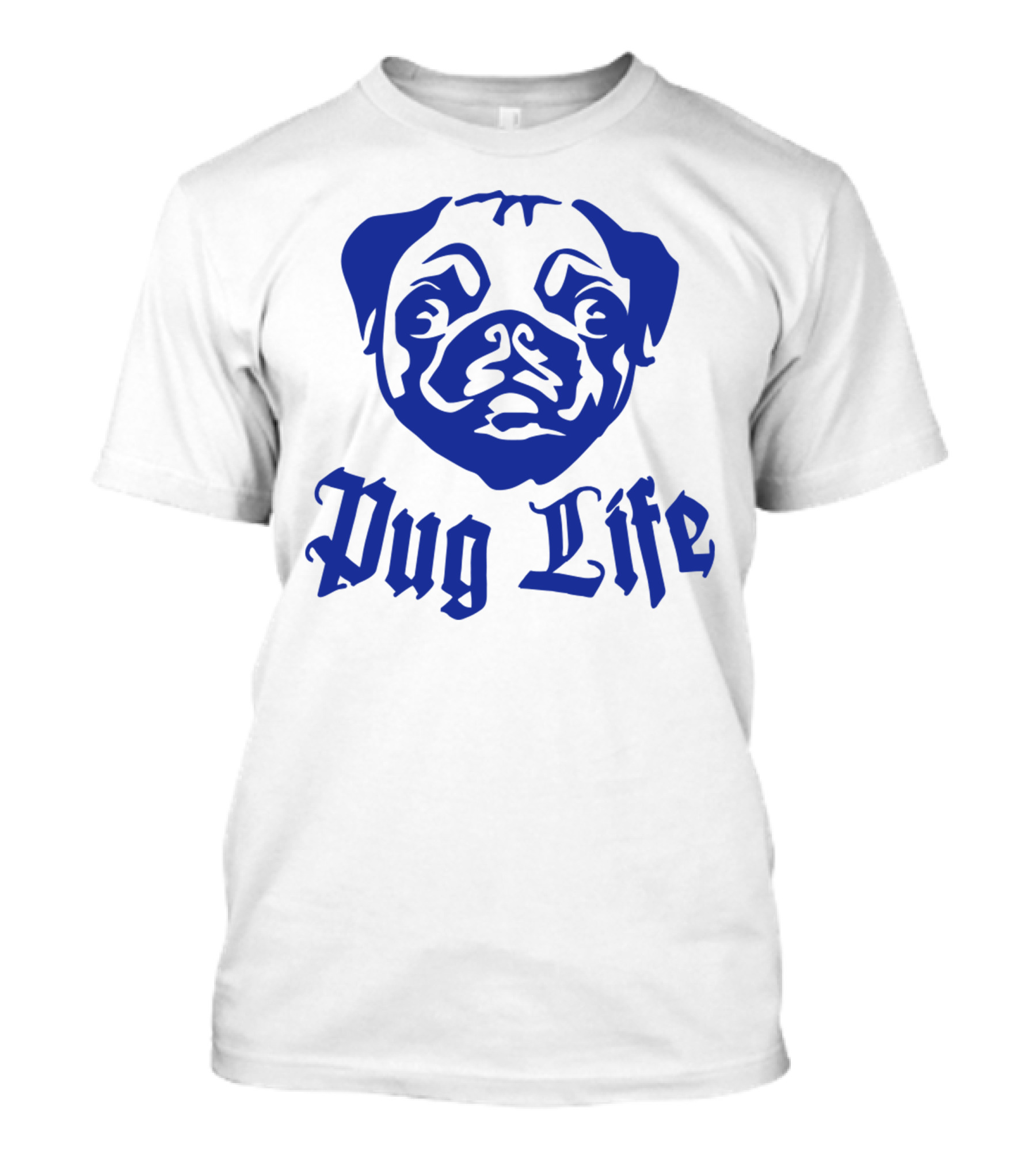Pug Life Classic Blue Pug Face T-Shirt