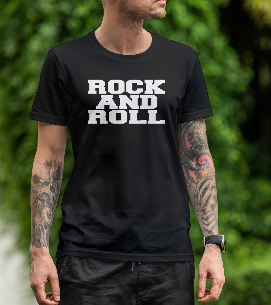 ROCK AND ROLL Classic Bold Typography T-Shirt