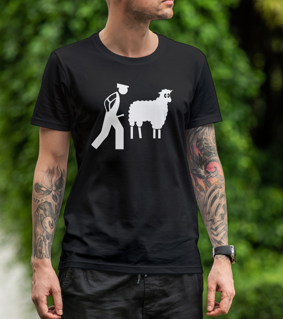 Rude Sheep Police Officer T-Shirt