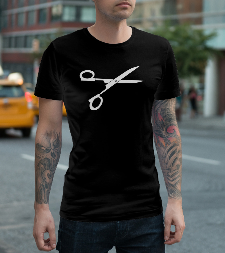 Scissors Black and White Simplistic Minimalist T-Shirt