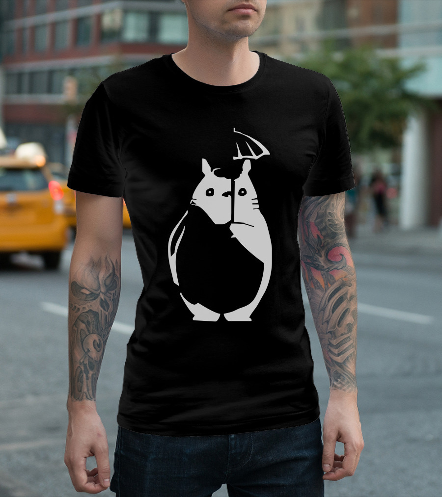 Totoro My Neighbour Anime Catbus Miyazaki Umbrella T-Shirt