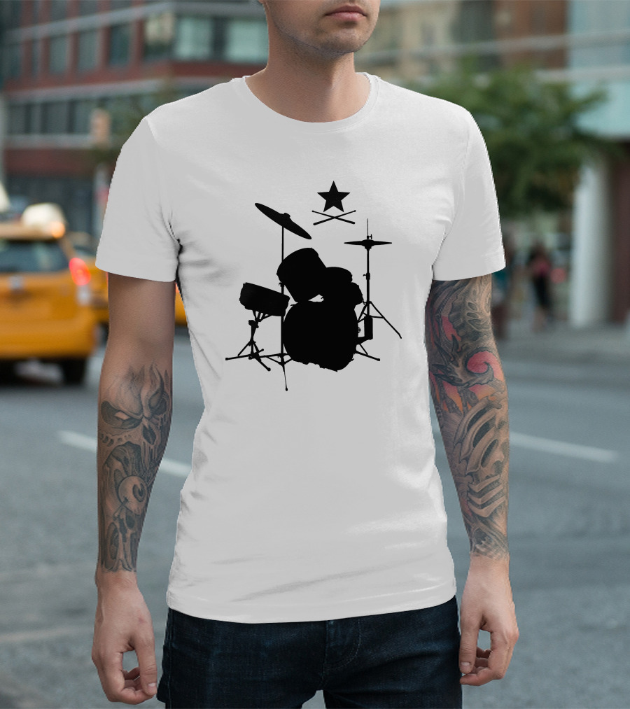 Drumset Star Rock Band T-Shirt