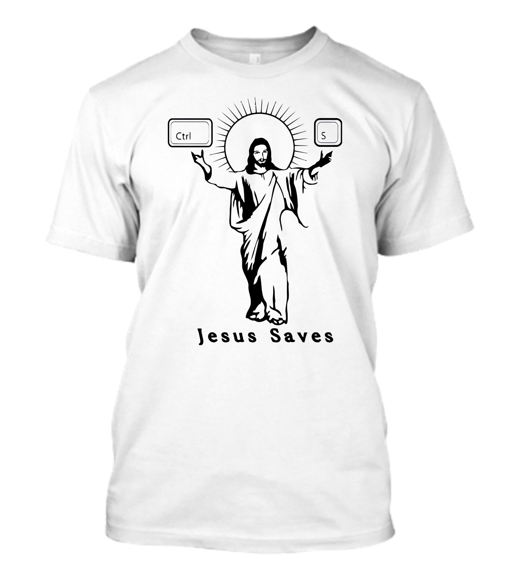 Jesus Saves Ctrl S Keyboard T-Shirt