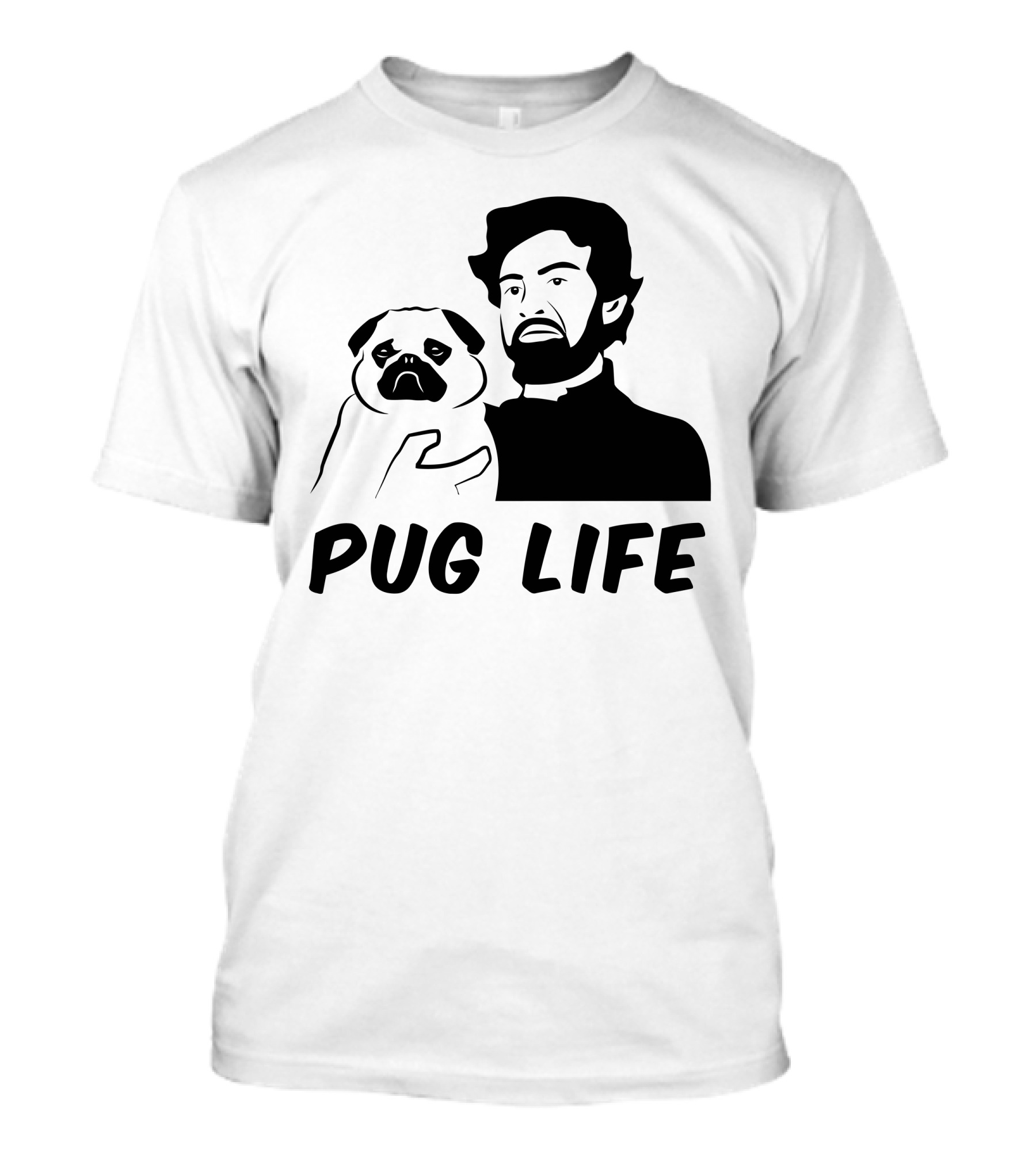 Pug Life Stuggy With Pug And Bearded Man T-Shirt