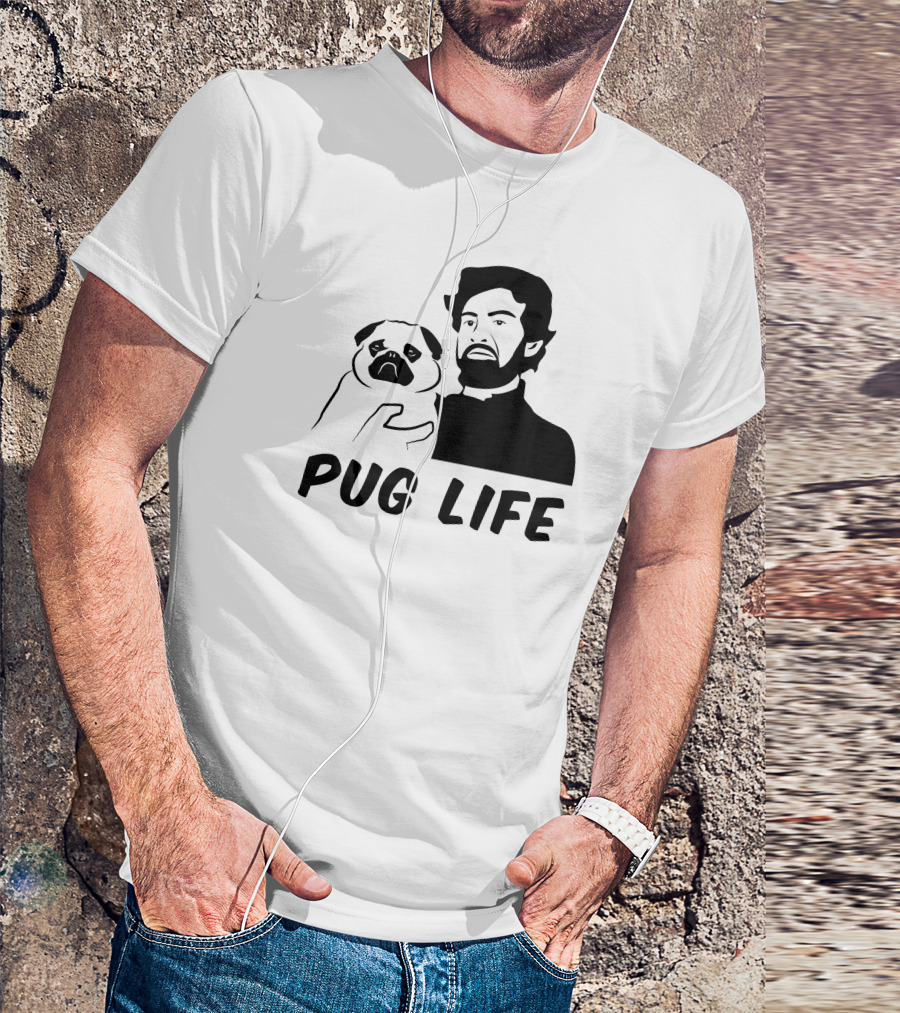 Pug Life Stuggy With Pug And Bearded Man T-Shirt