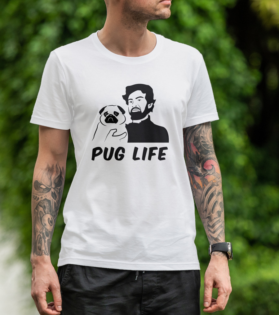 Pug Life Stuggy With Pug And Bearded Man T-Shirt