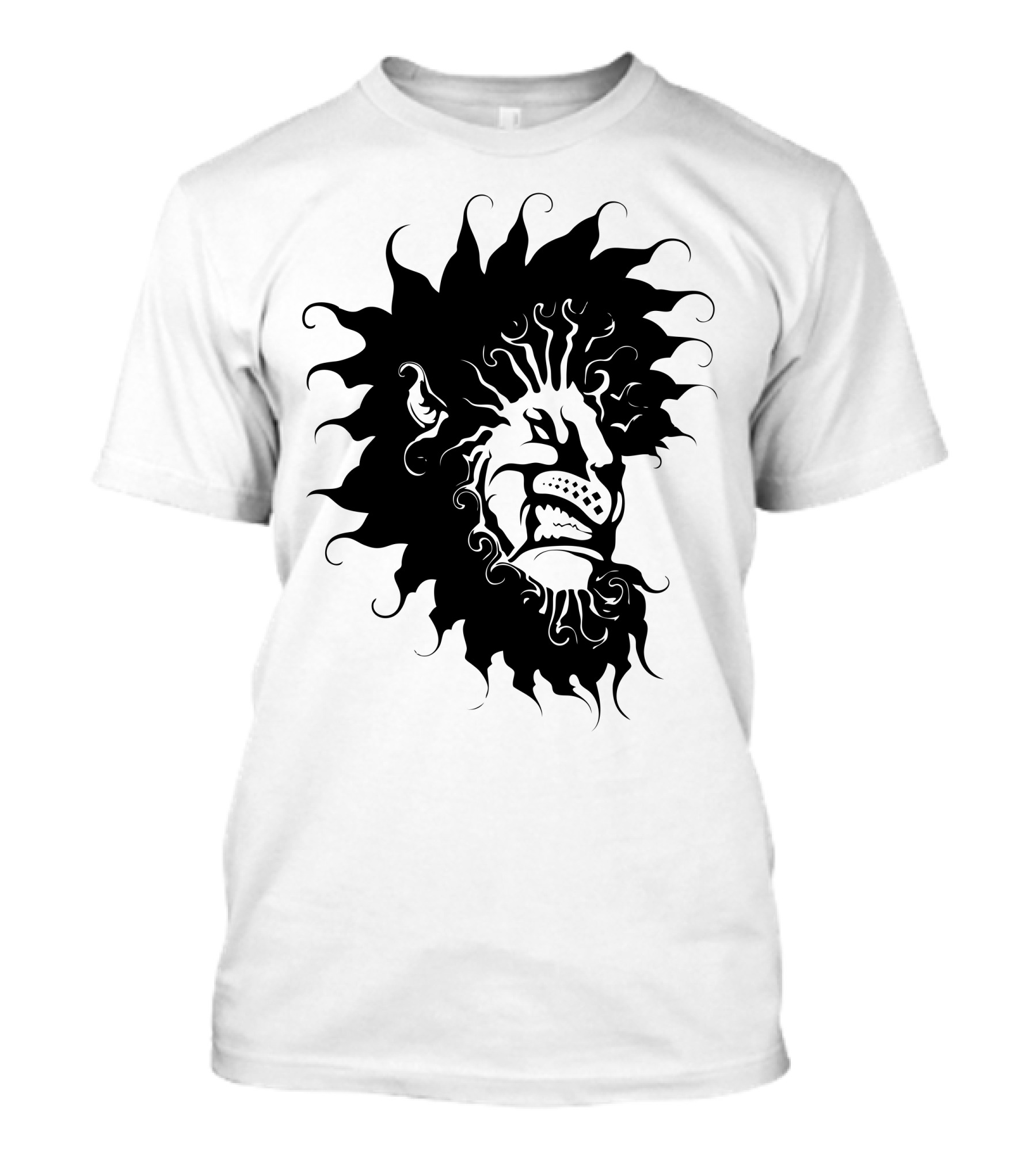Angry Lion Fierce Roaring Face With Flowing Mane T-Shirt