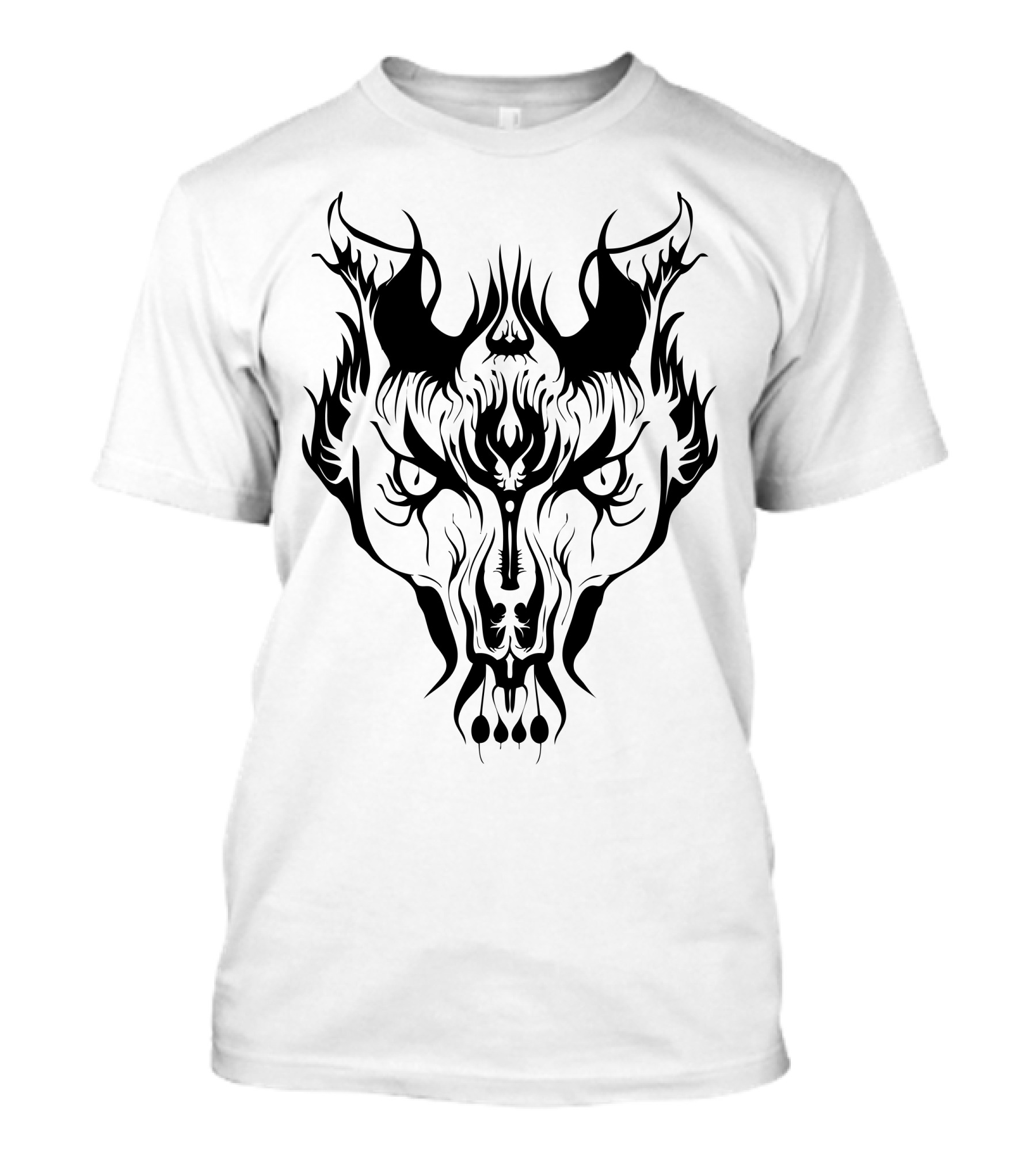 Black Beast Demon Wolf Head T-Shirt