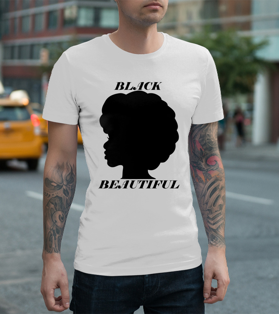 BLACK BEAUTIFUL Silhouette Afro Profile T-Shirt