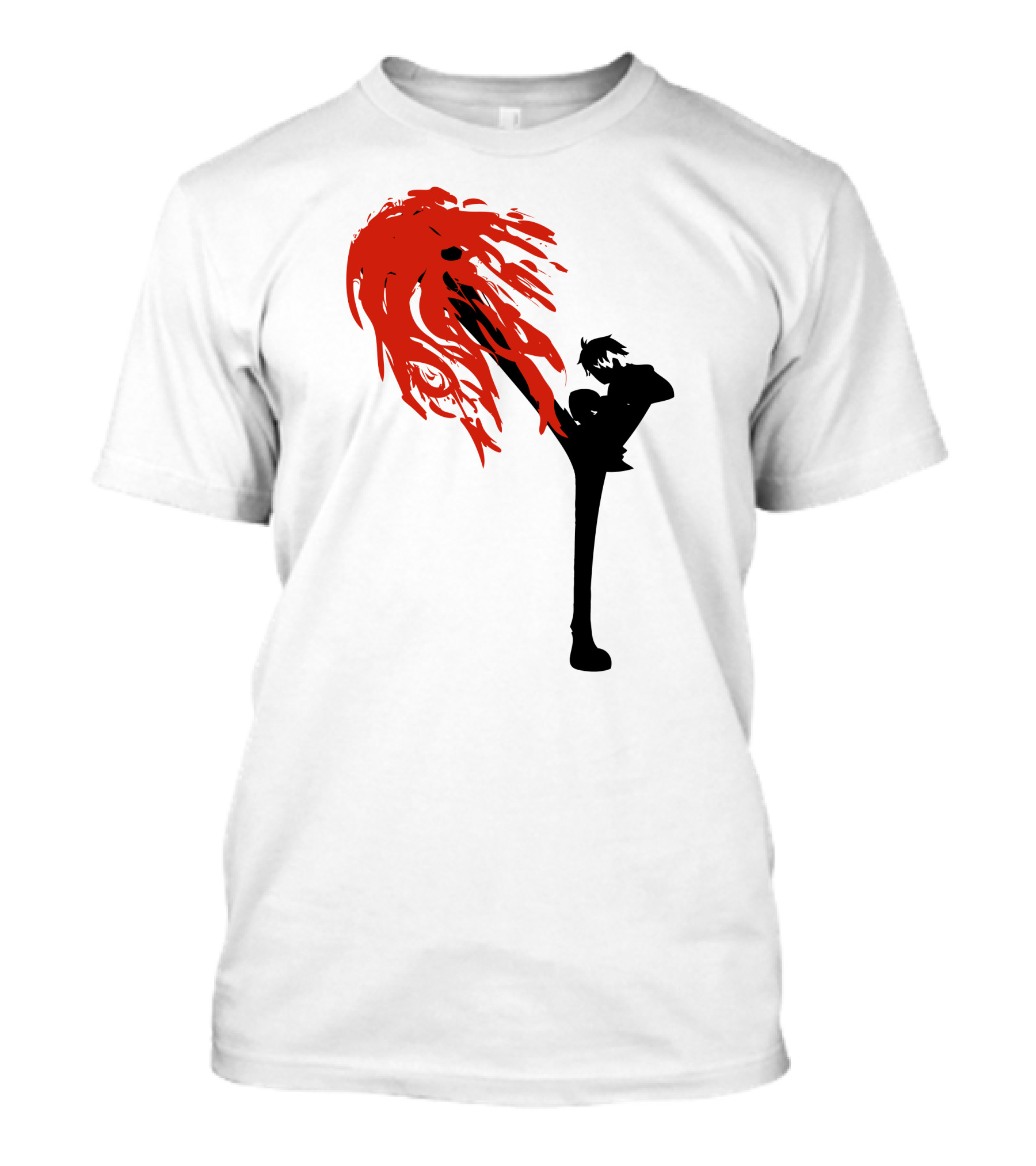 Black Leg Red Fiery Kick T-Shirt
