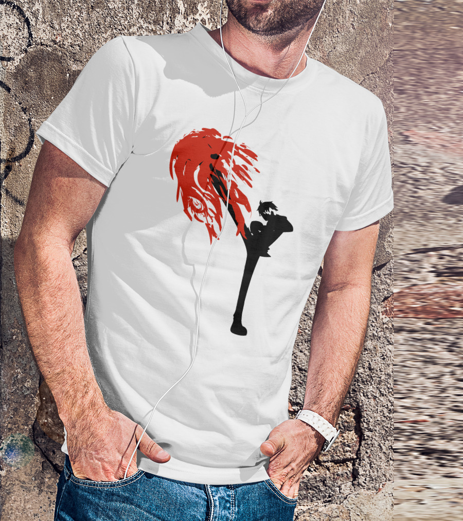 Black Leg Red Fiery Kick T-Shirt