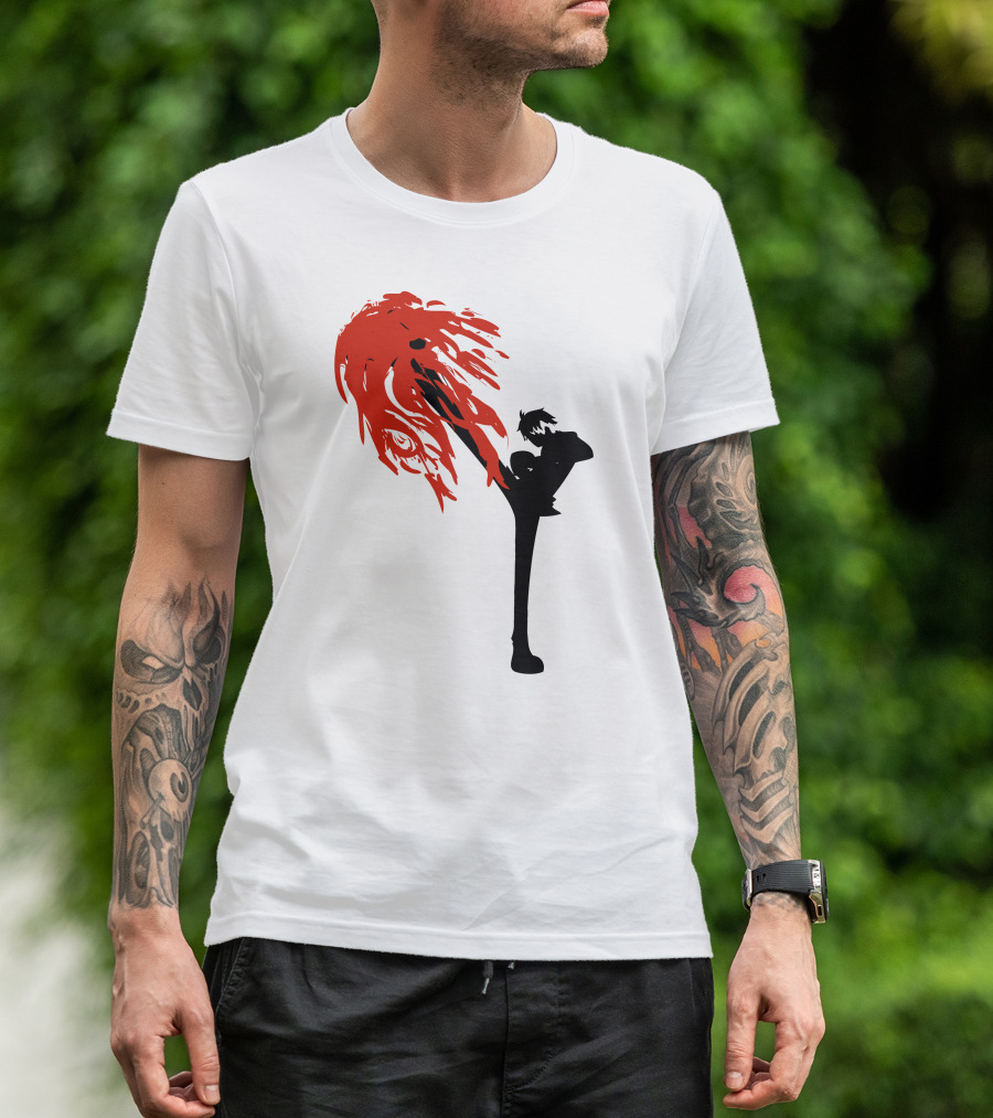 Black Leg Red Fiery Kick T-Shirt