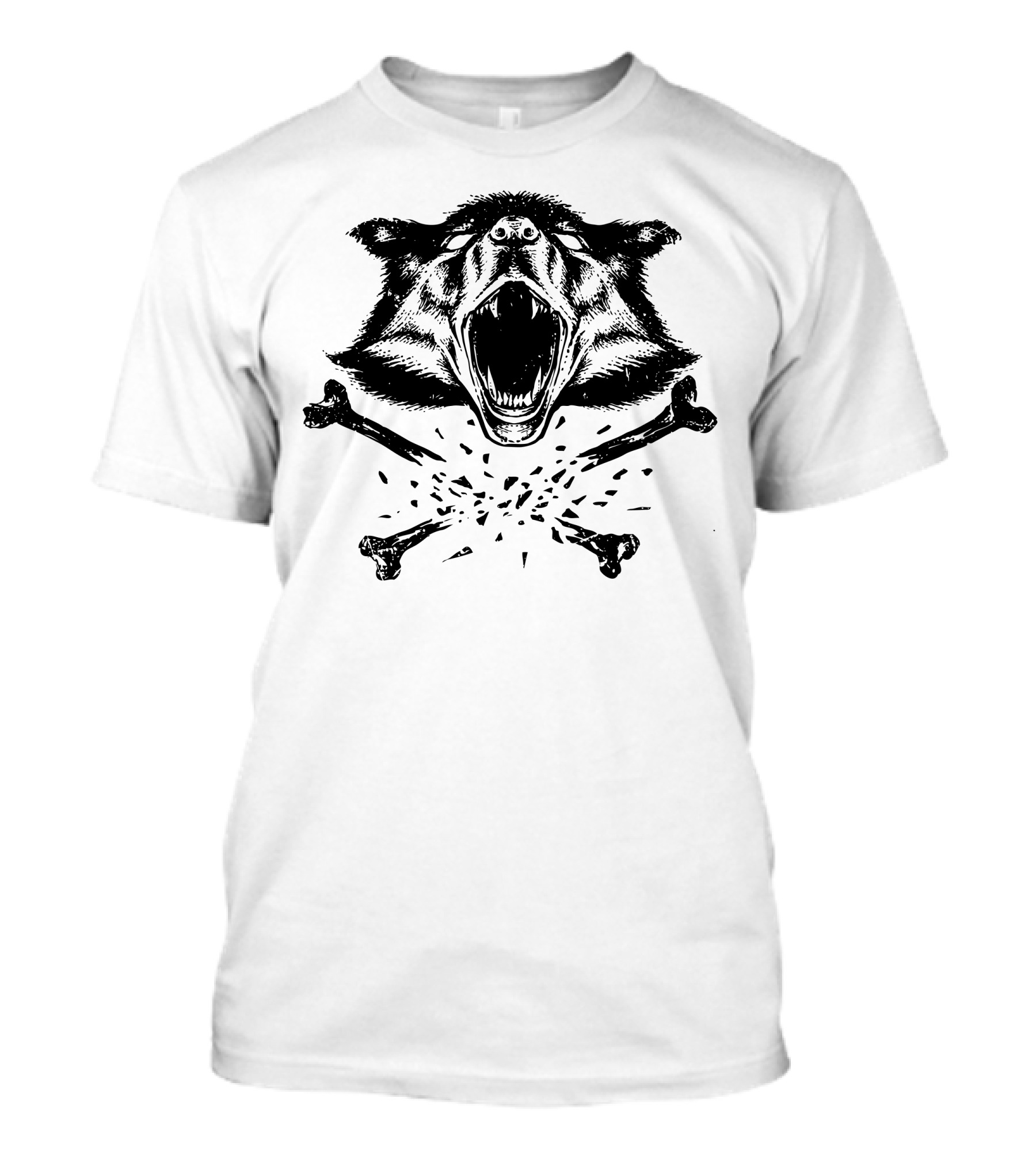 Bones Are Destroyed Under Fierce Wolf Head T-Shirt