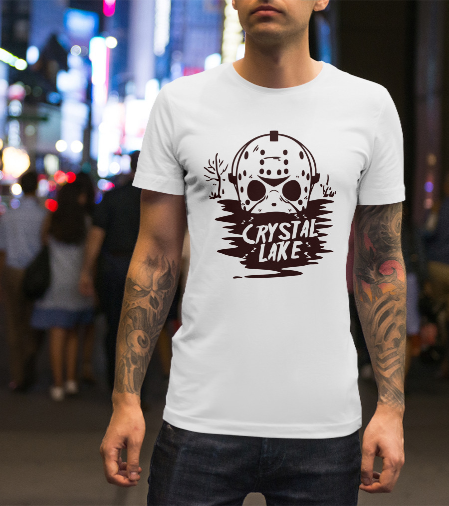Crystal Lake Hockey Mask Iconic Horror T-Shirt